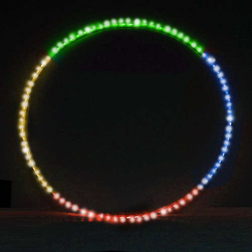 Zeekio 61 cm Cerceau à LED rechargeable (avec télécommande) - Flow Toy - Multicolore - Pliable