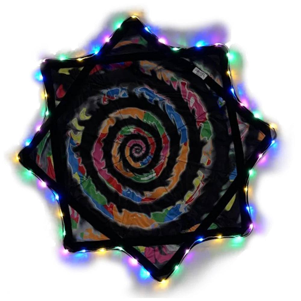 Mougee Spark (Flow Star, Dapostar) lumineux - 71 cm de diamètre (28") - Lumières LED MultiColore  Rechargeable  par USB- 3 Modes